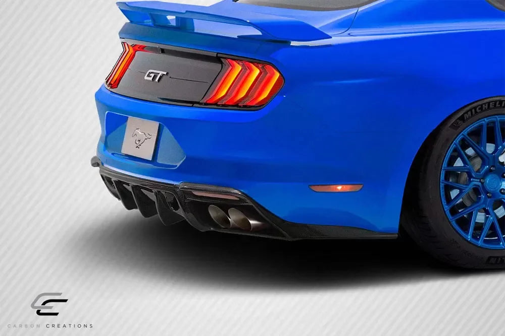 2018-2023 Ford Mustang Carbon Creations Grid Rear Diffuser - 1 Piece