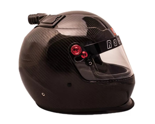 Racequip Clear Coated Carbon Fiber Helmet Snell SA2020 Rated PRO20 Top Air Full Face Helmet, X-Large