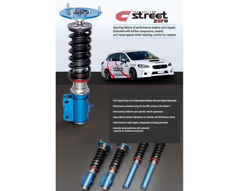 Cusco Street Zero Coilover Kit w/ Pillowball Rear Upper Mount Toyota | Subaru 2022+