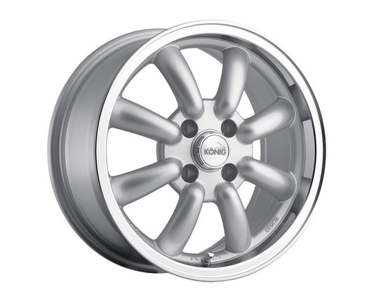 Konig Rewind Silver w/Machined Lip Wheel 15x7 4x100 40