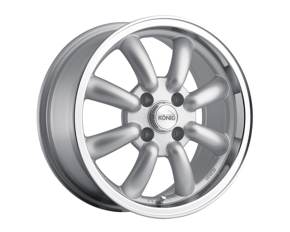 Konig Rewind Silver w/Machined Lip Wheel 15x7 4x114.3 0