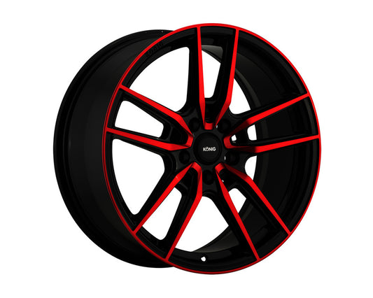 Konig Myth Gloss Black W/ Red Tinted Clearcoat Wheel 16x7.5 5x114.3 43