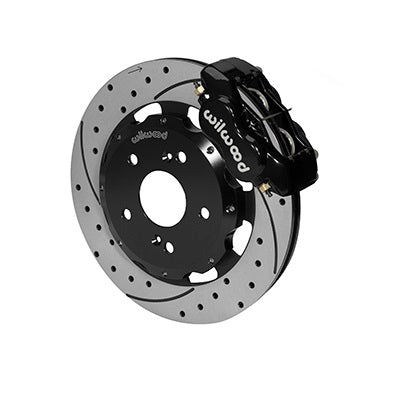 Willwood Forged Dynalite Big Brake Front Brake Kit, Drilled and Slotted Rotor - Black Caliper - Acura RSX 2002-2006