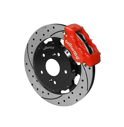 Willwood Forged Dynalite Big Brake Front Brake Kit, Drilled and Slotted Rotor - Red Caliper - Acura RSX 2002-2006