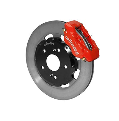 Willwood Forged Dynalite Big Brake Front Brake Kit, Plain Face Rotor - Red Caliper - Acura RSX 2002-2006