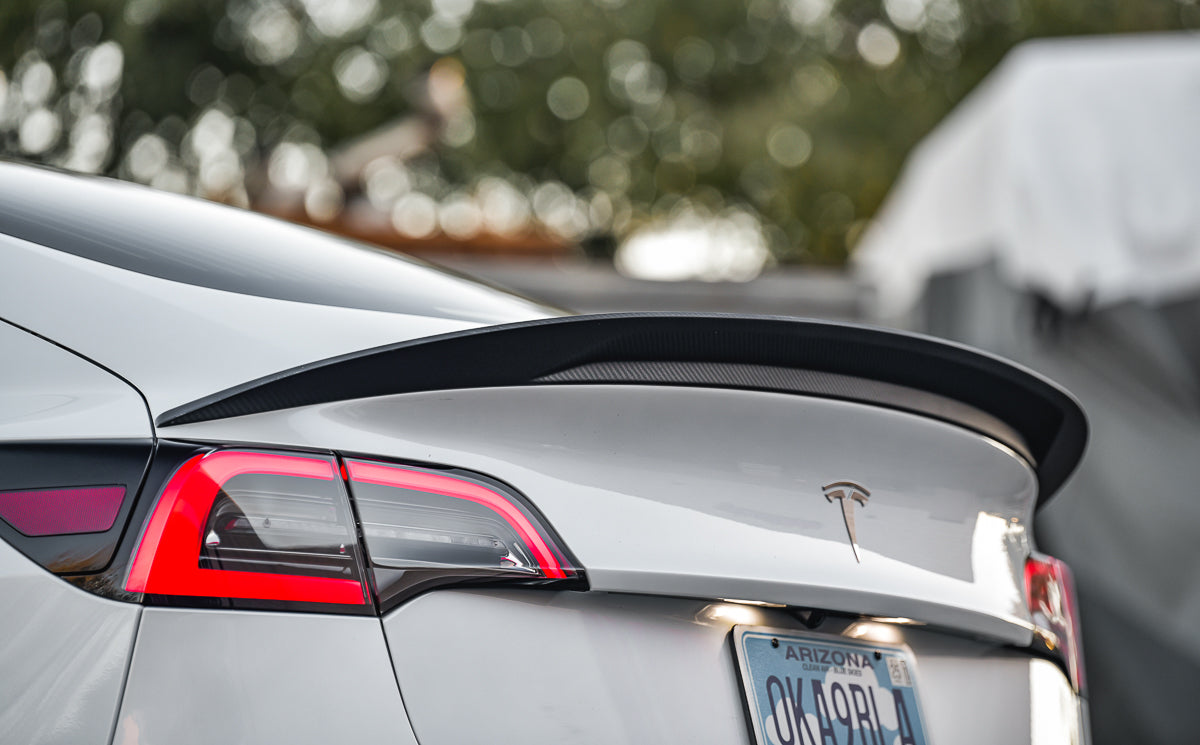 VR Aero Matte Carbon Fiber Trunk Spoiler Tesla Model 3 2018+