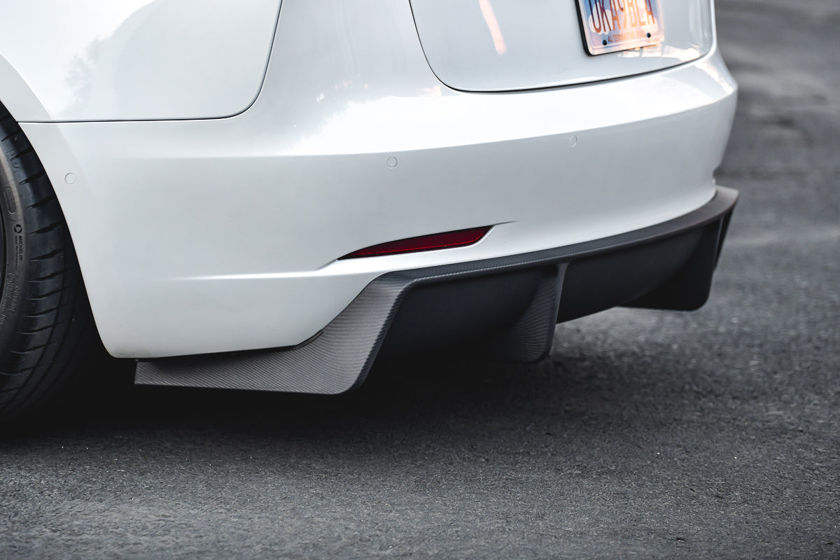 VR Aero Matte Carbon Fiber Rear Diffuser Tesla Model 3 2018+