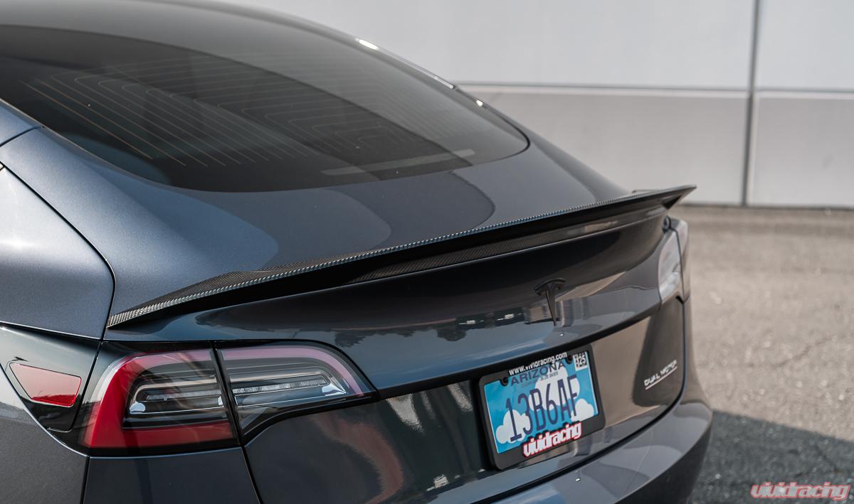 VR Aero Gloss Carbon Fiber Trunk Spoiler Tesla Model 3 2018+