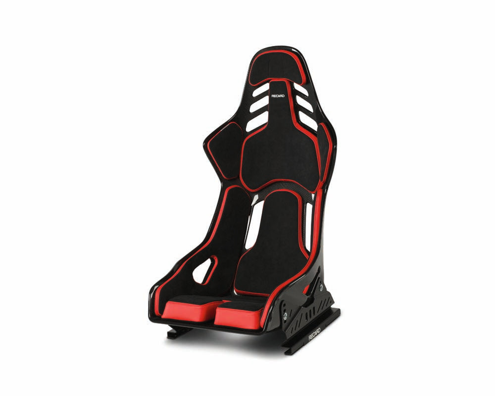 Recaro Carbon Fiber Dynamic Podium Seat Alcantara Black | Leather Red Right Hand Large